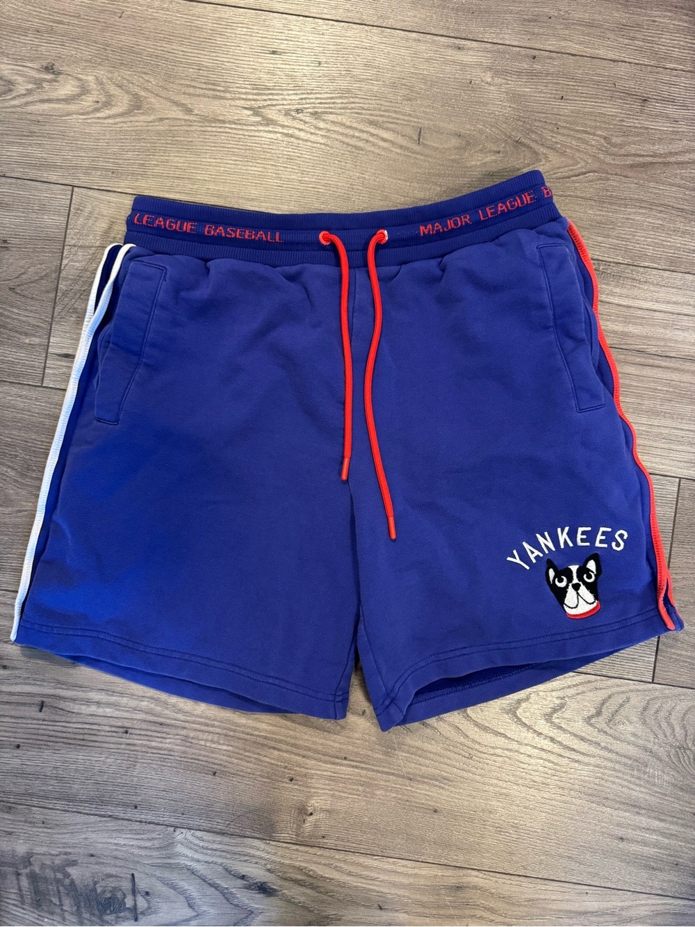 MLB Yankees Royal Blue Athletic Shorts with Red Trim